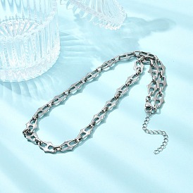 661 Stainless Steel Oval Link Chain Necklaces, with 304 Stainless Steel Lobster Claw Clasps, Tarnish Resistant