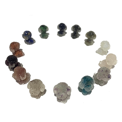 Украшение для выставки собак из смолы, с кусочками драгоценных камней внутри для украшения стола домашнего офиса