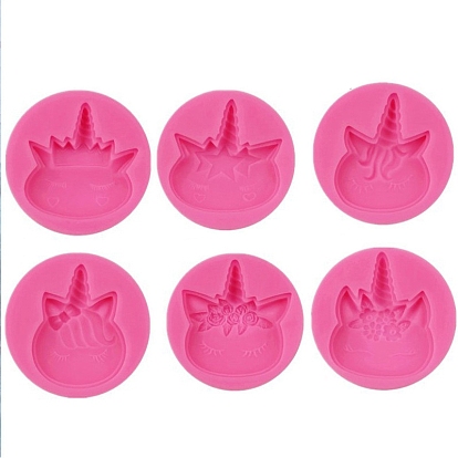 DIY Silicone Unicorn with Crown/Star/Flower Molds, Fondant Molds, Resin Casting Molds, for Chocolate, Candy, UV Resin & Epoxy Resin Craft Making