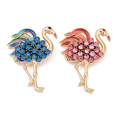 Эмалевые булавки фламинго, броши из цинкового сплава со стразами для одежды-рюкзака