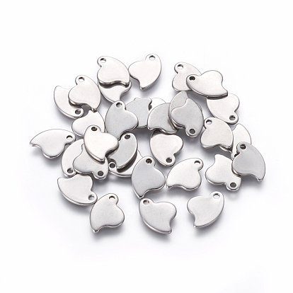 201 Stainless Steel Charms, Stamping Blank Tag, Heart