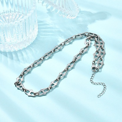 661 Stainless Steel Oval Link Chain Necklaces, with 304 Stainless Steel Lobster Claw Clasps, Tarnish Resistant