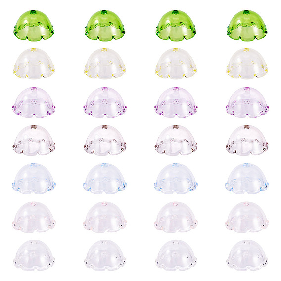 28шт 7 цвета прозрачные акриловые колпачки для бусин