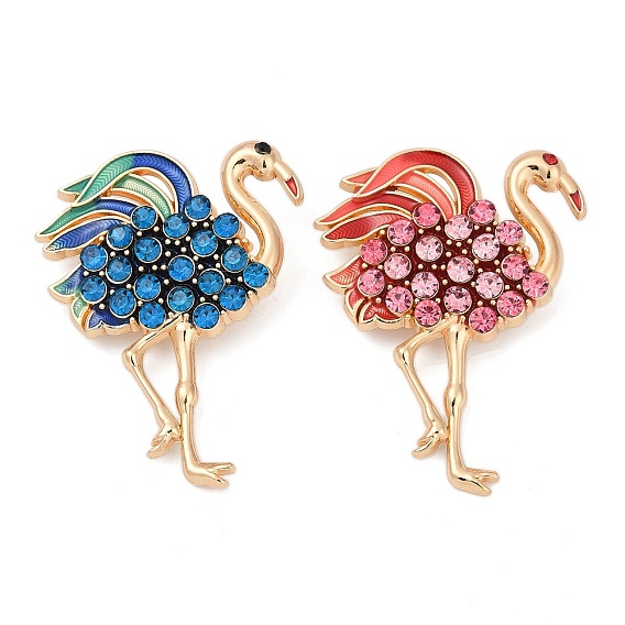 Эмалевые булавки фламинго, броши из цинкового сплава со стразами для одежды-рюкзака