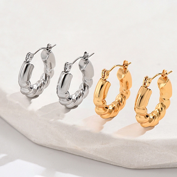 Серьги из 304 нержавеющей стали, твист