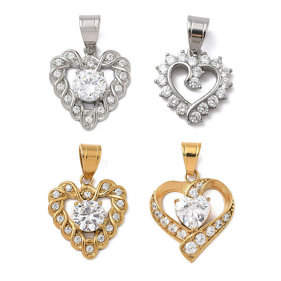 316 хирургические подвески из нержавеющей стали со стразами, сердце