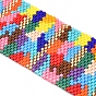 Adjustable Glass Seed Beads Braided Bead Bracelets, with Tassel Pendants, Rectangle
