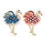 Эмалевые булавки фламинго, броши из цинкового сплава со стразами для одежды-рюкзака
