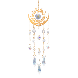 1 Подвесные солнцезащитные конусы из поликарбоната, подвесные украшения в виде солнца и луны из латуни