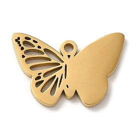 Placage ionique (ip) 304 pendentifs en acier inoxydable, Coupe au laser, charme de papillon