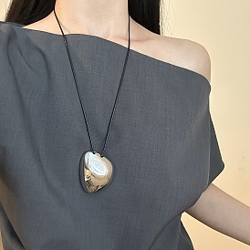 Кулон в виде геометрических самородков из сплава, регулируемый черный вощеный шнур, длинные цепочки для женщин.