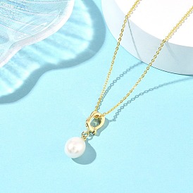 Кулон в виде рисового зерна из натурального культивированного пресноводного жемчуга, латунная цепочка для женщин, белые