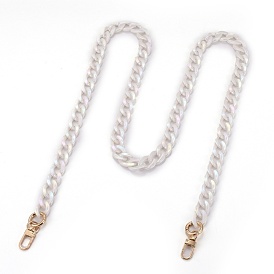 Opaque Acrylic Twist Chains Bag Handles, with Alloy Spring Gate Ring & Swivel Clasps, for Bag Straps Replacement Accessories, Golden