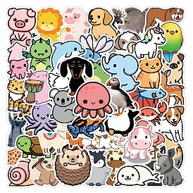 50Pcs Paper Stickers, Self-adhesion, for DIY Albums Diary, Laptop Decoration Cartoon Scrapbooking, Animal Pattern