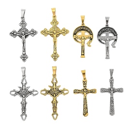 304 Stainless Steel Pendants,  Crucifix Cross Charm, Easter