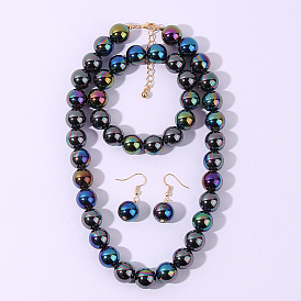 W821 Jewelry Fashion Symphony Acrylic Jewelry Set Personality Handmade Beaded Necklace