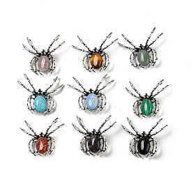 Dual-use Items Alloy Brooch, with Gemstone and Rhinestone, Spider