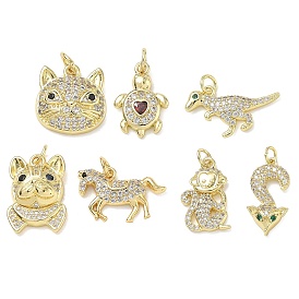 Brass with Rhinestone Pendants, Animals Charms, Golden
