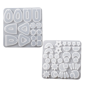 DIY Silicone Pendant Molds, Resin Casting Molds, for UV Resin, Epoxy Resin Jewelry Making, Star/Flower/Geometrical Shape