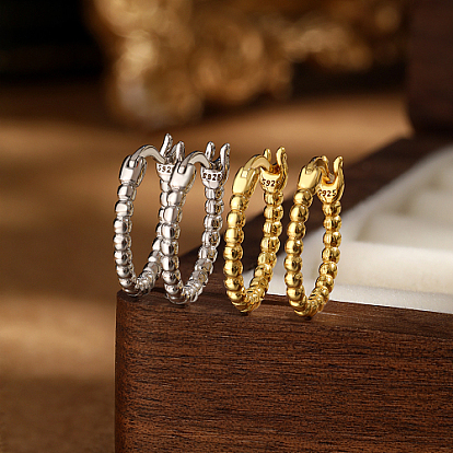 925 серьги-кольца из стерлингового серебра для женщин, шариковое кольцо, с печатью s925