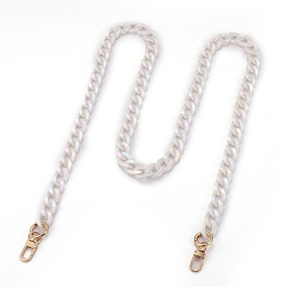 Opaque Acrylic Twist Chains Bag Handles, with Alloy Spring Gate Ring & Swivel Clasps, for Bag Straps Replacement Accessories, Golden