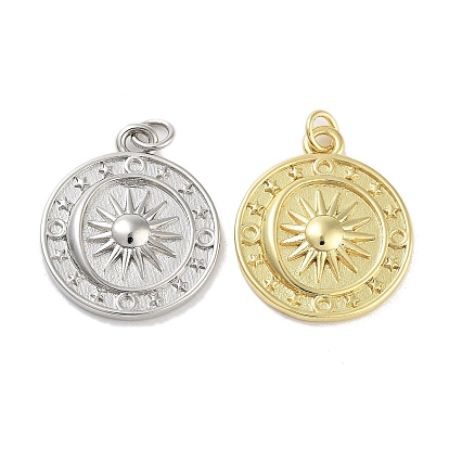 Стойки обшивки латунные подвески, с прыжковых колец, долговечный, без свинца и без кадмия, очарование солнца