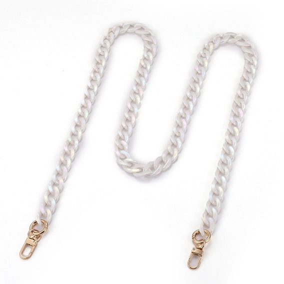 Opaque Acrylic Twist Chains Bag Handles, with Alloy Spring Gate Ring & Swivel Clasps, for Bag Straps Replacement Accessories, Golden