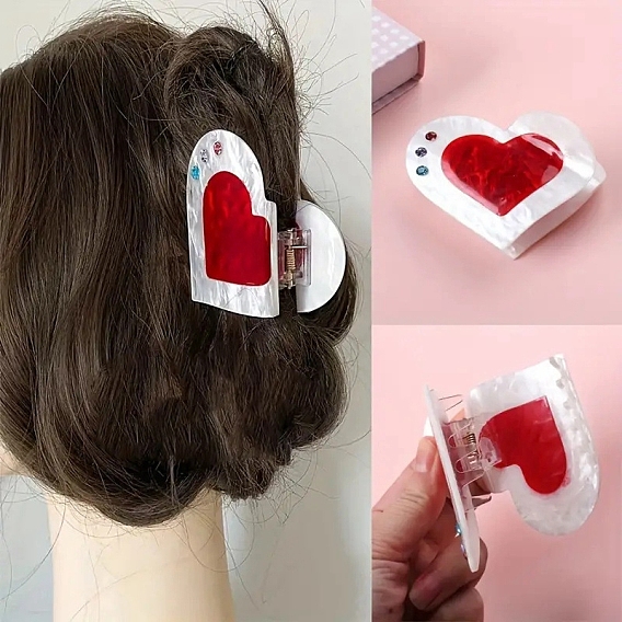 Акриловые коготь заколки, аксессуары для волос для женщин и девочек, сердце