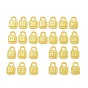 Eco-friendly Rack Plating Brass Pendants, Cadmium Free & Lead Free, Long-Lasting Plated, Lock with 26 Letter