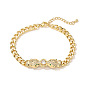 18K Gold Plated Leopard Head Bracelet with Zircon Stones for Women's Hip Hop Style Jewelry