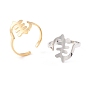Fishbone Shape 304 Stainless Steel Cuff Ring for Women