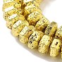Electroplated Natural Lava Rock Beads Strands, Hexagon
