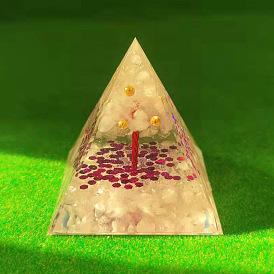 Orgonite Pyramid Resin Energy Generators, for Home Office Desk Decoration