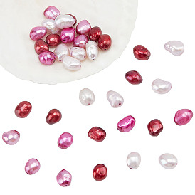 Nbeads 36Pcs 3 Colors Dyed Natural Cultured Freshwater Pearl Beadss, Oval