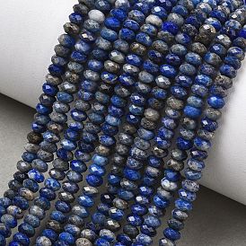Natural Lapis Lazuli Beads Strands, Rondelle, Faceted