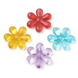 Perles acryliques transparentes, fleur