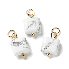 Природные подвески Говлит, подвески suqare с 304 петлями из нержавеющей стали, золотые