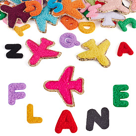 76шт. 2 наборы 2 стили полиэстеровые нашивки для одежды, разноцветные