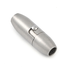 304 Stainless Steel Locking Tube Magnetic Clasps, Matte Style, Oval