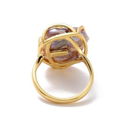 Перстень из натурального жемчуга с кубическим цирконием в виде листьев, ювелирные изделия из позолоченной латуни для женщин, без кадмия и без свинца