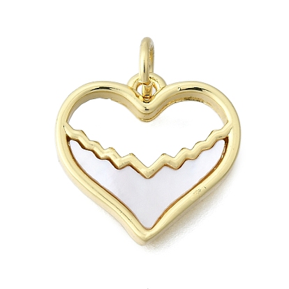 Латунные подвески в форме сердца, с оболочкой и кольцами для прыжков