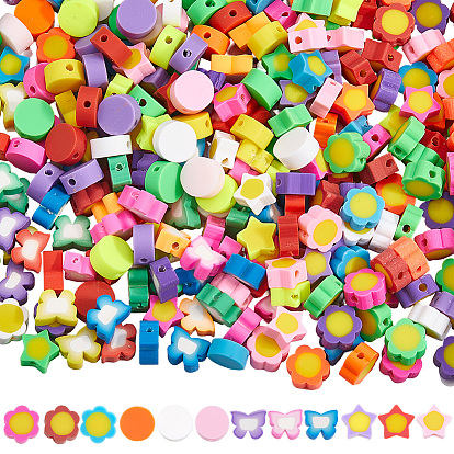 280 шт 4 стили ручной работы из полимерной глины бусины, разнообразные