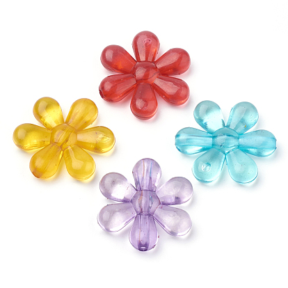 Perles acryliques transparentes, fleur