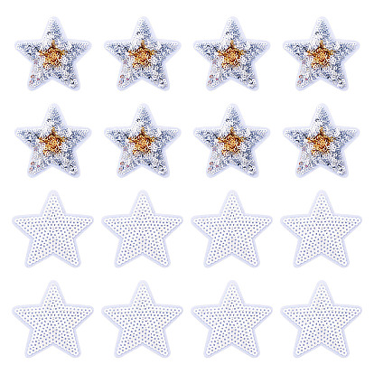 24 шт. 2 стили полиэфирные термопереносные виниловые листы, утюг на виниле для футболки, украшения одежды ткани, с пайеткой / блестками, звезда