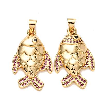 Латунные микро проложить кубического циркония подвески, очарование рыбы, стойки покрытие, долговечный, без свинца и без кадмия