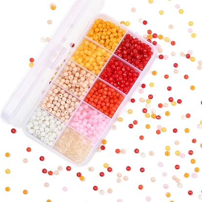 1500 шт. 10 стили имитация нефрита стеклянные бусины, граненые, шайба