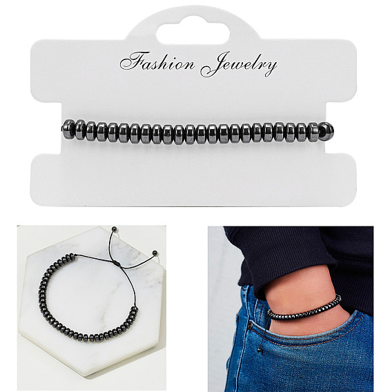 Браслеты из плетеных бусин из натурального немагнитного гематита для женщин и мужчин