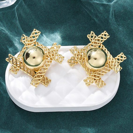 Плетеный ромб с круглыми латунными серьгами-гвоздиками, без свинца и без кадмия, долговечный, стойки покрытие