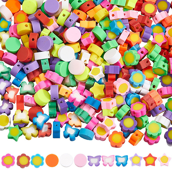 280 шт 4 стили ручной работы из полимерной глины бусины, разнообразные