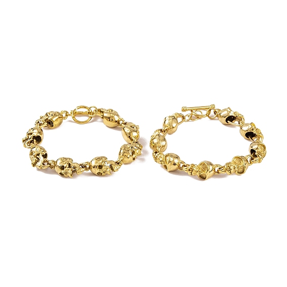 Хэллоуин вакуумное покрытие pvd 304 браслеты из нержавеющей стали с черепом для женщин и мужчин